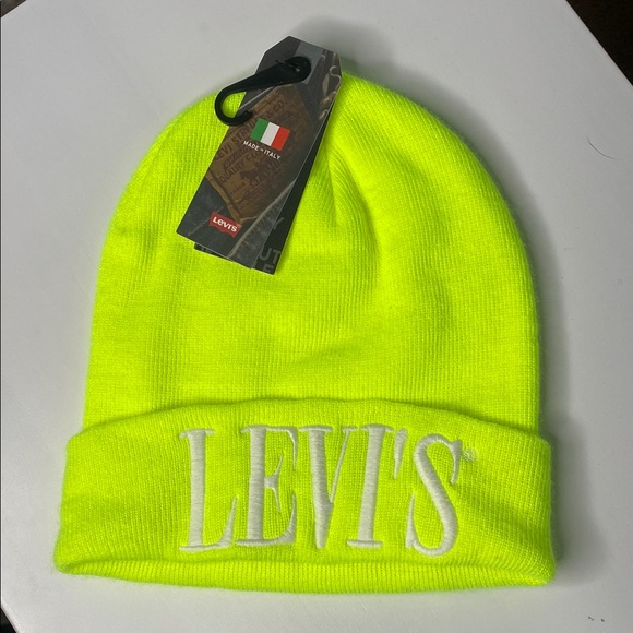 Levi's Neon Yellow Beanie - Picture 1 of 3